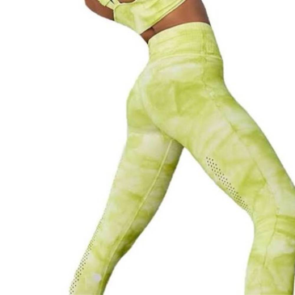 Free People XS/S Good Karma Tie Dye Leggings Key Lime